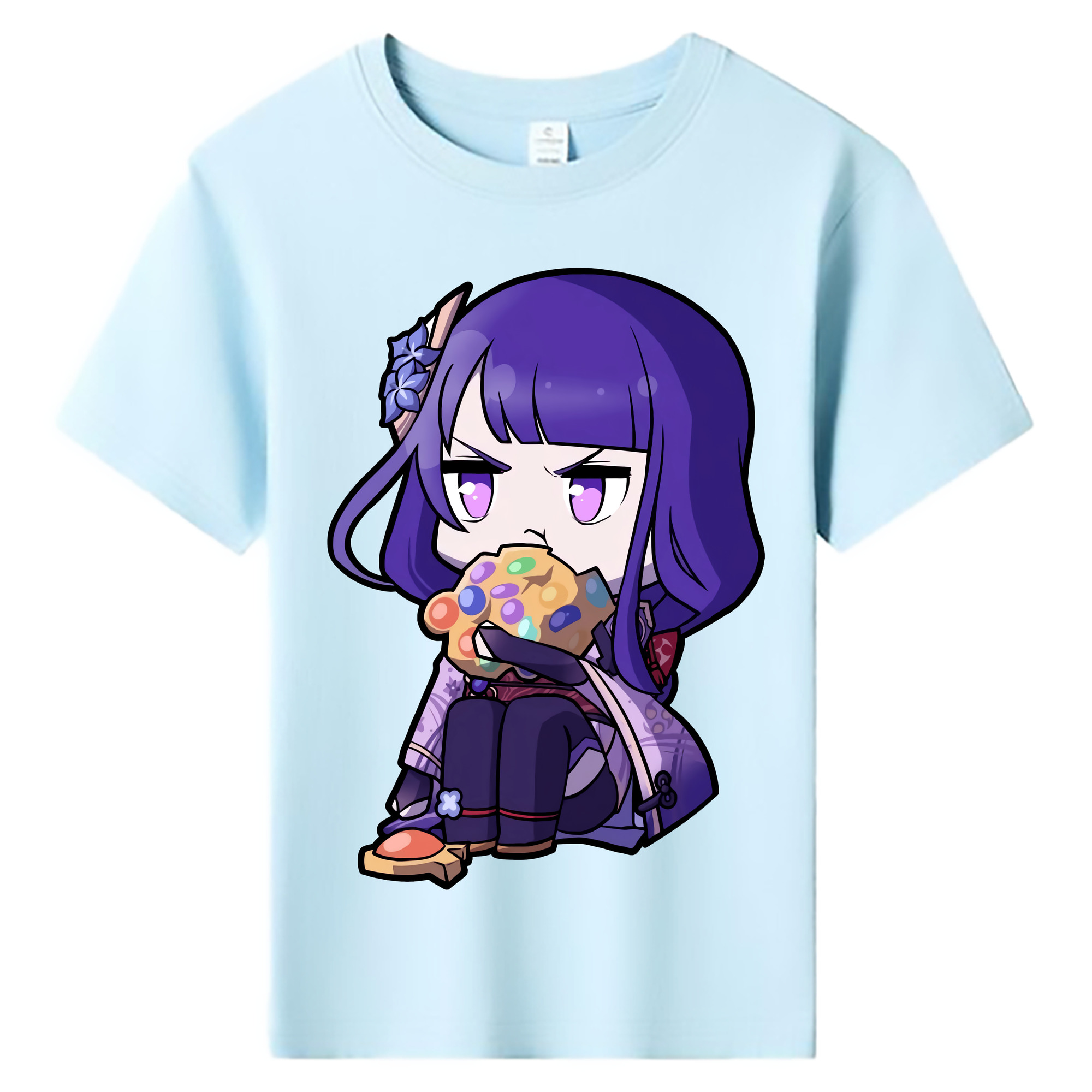 げんし神 雷電将軍 らいでんしょうぐん genshin Raiden Shogun 綿100％キッズTシャツ（フロントプリント）
